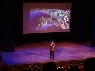 He's crushing that guy's head!